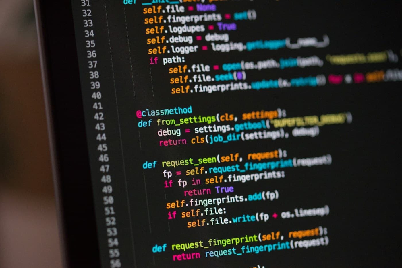 Programmcode auf einem Bildschirm